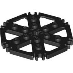 Plate Hexagonal with Standard Diameter 48 Solid Knob Black
