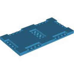 Plate 8x16x2/3 with 6 Cut Out Dark Azur