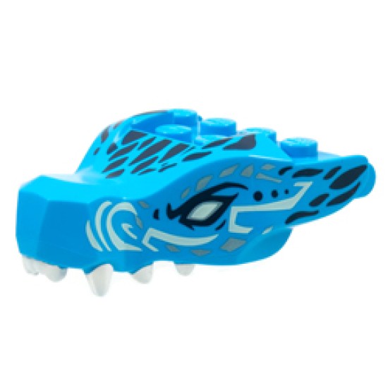 Water Dragon Upper Jaw with Water Swirl Decoration Dark Azur