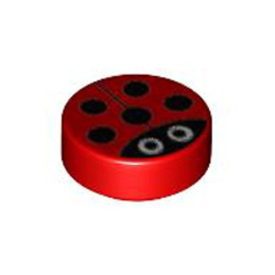 Flat Tile 1x1 Round Number 145 Bright Red