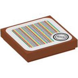Flat Tile 2x2 with Sticker Number 70 Dark Orange