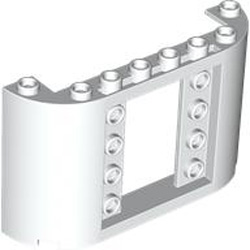 Wall 2x8x4, 1/2 Circle with Cutout Number 1 White