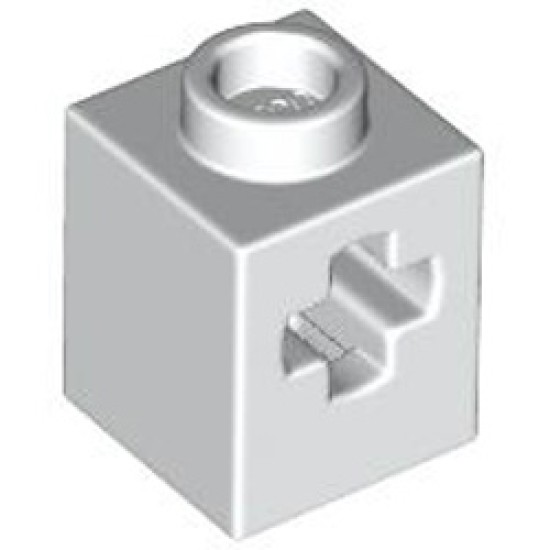 Brick 1x1 with Cross Hole White