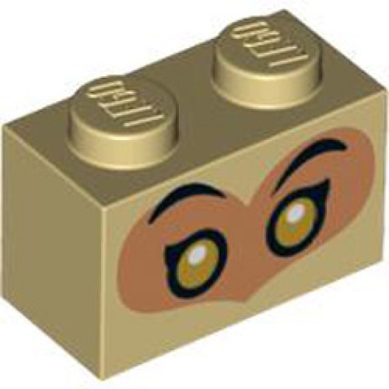 Brick 1x2 Number 62 Brick Yellow