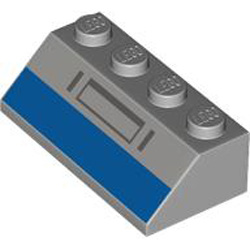 Roof Tile 2x4 Degree 45 Number 7 Medium Stone Grey