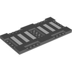 Plate 8x16x2/3 with 6 Cut Out Number 1 Dark Stone Grey
