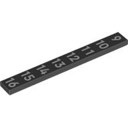 Flat Tile 1x8 Number 86 Black