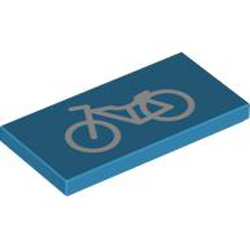 Flat Tile 2x4 Number 240 Dark Azur