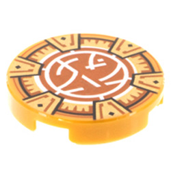 Flat Tile 2x2 Round Number 1228 Warm Gold