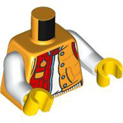 Mini Upper Part with White Arms and Fruits Flame Yellowish Orange