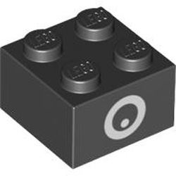 Brick 2x2 Number 156 Black