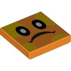 Flat Tile 2x2 Number 497 Bright Orange