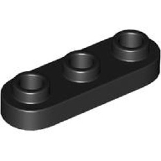 Plate 1x3 Rounded Number 1 Black