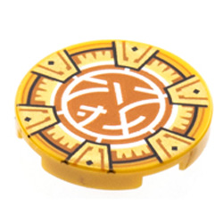 Flat Tile 2x2 Round Number 1225 Warm Gold