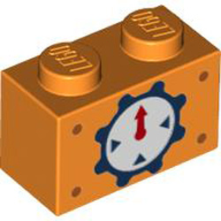 Brick 1x2 Number 72 Bright Orange