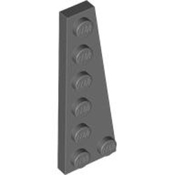 Right Plate 2x6 Degree 9 Dark Stone Grey