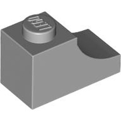 Brick 1x2 Outside Half Arch Number 1 Medium Stone Grey