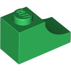Brick 1x2 Outside Half Arch Number 1 Dark Green