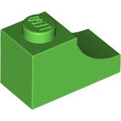 Brick 1x2 Outside Half Arch Number 1 Bright Green