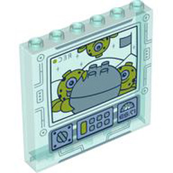 Wall Element 1x6x5 Number 12 Transparent Light Blue
