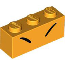 Brick 1x3 Number 62 Flame Yellowish Orange