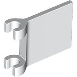 Flag with 2 Holders and Flared Edge White