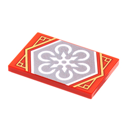 Flat Tile 2x3 Number 68 Bright Red