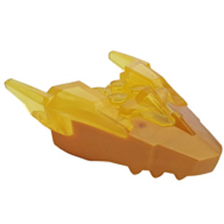 Creature Head Number 78 with Transparent Yellow Horns Warm Gold