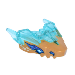 Creature Head Number with Horns and Medium Lilac Scales Design Transparent Light Blue