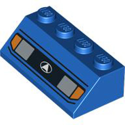 Roof Tile 2x4/45 Degree Car Front Bright Blue