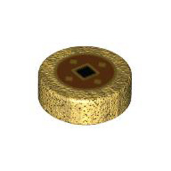Flat Tile 1x1 Round Number 188 Warm Gold
