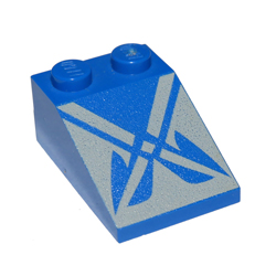 Roof Tile 2x3/25 Degree with Anakin Skywalker Podracer Design Bright Blue
