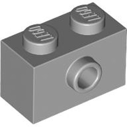 Brick 1x2 with 1 Knob Medium Stone Grey