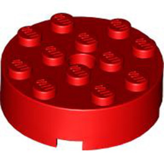 Brick 4x4 Round with Diameter 4.9 Hole Bright Red