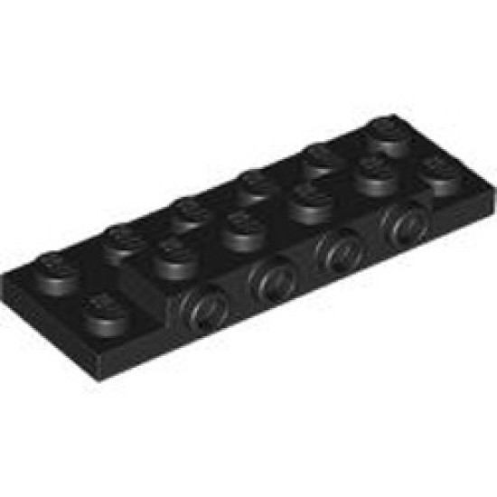 Plate 2x6x2/3 with 4 Horizontal Knob Black