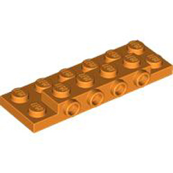 Plate 2x6x2/3 with 4 Horizontal Knob Bright Orange