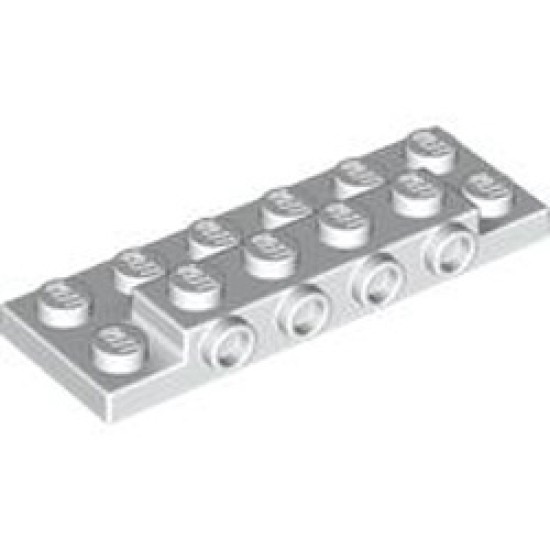 Plate 2x6x2/3 with 4 Horizontal Knob White