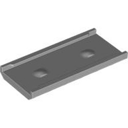Plate 2x6 with Holder Medium Stone Grey