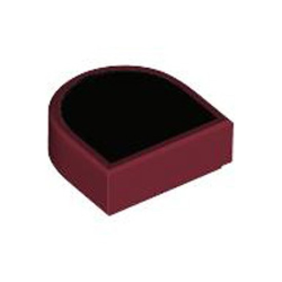 Flat Tile 1x1 1/2 Circle Number 35 Dark Red