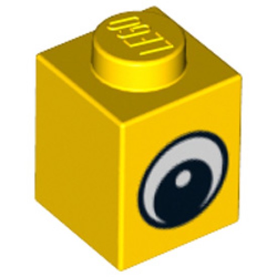 Brick 1x1 Number 2 Eye Bright Yellow