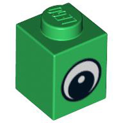 Brick 1x1 Number 4 Dark Green