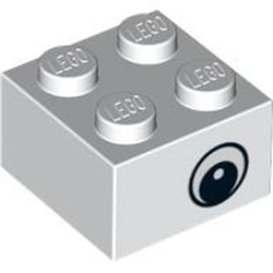 Brick 2x2 Number 2 White