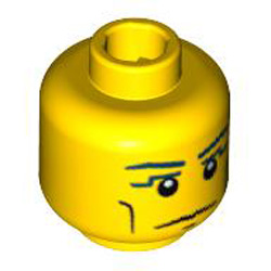 Pharaoh Head with Black Eyebrows Bright Yellow
