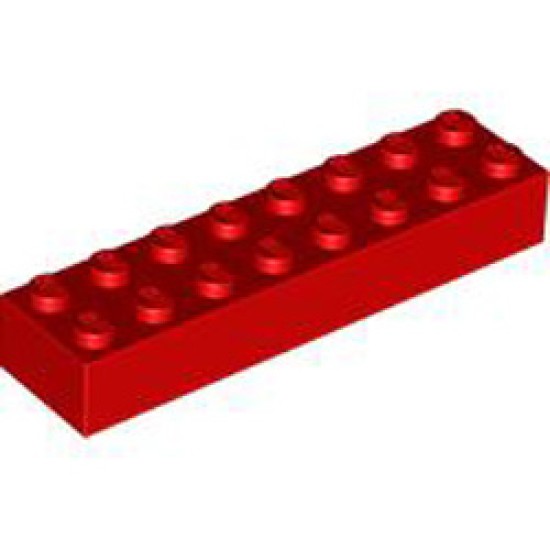 Brick 2x8 Bright Red