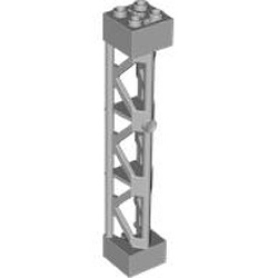 Lattice Tower 2x2x10 with Cross Medium Stone Grey