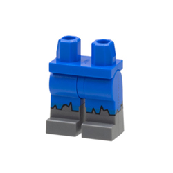 Mini Body Lower Part with Feet Wolf Design Bright Blue