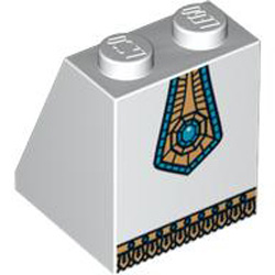 Roof Tile 2x2x2/65 Degree with Gold and Jewel White
