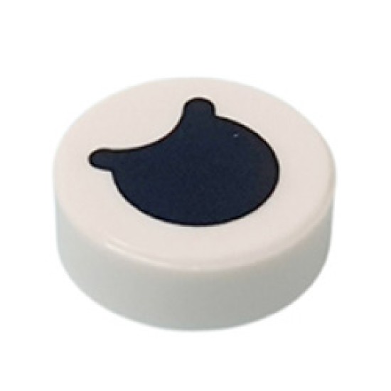 Flat Tile 1x1 Round with Partially Closed Eye with Top 2 Eyelid White