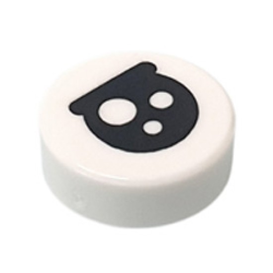 Flat Tile 1x1 Round with Partially Closed Eye with Straight Eyelid White