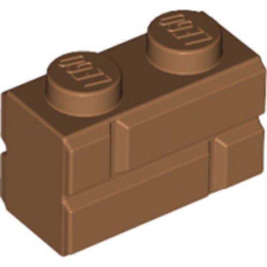 Profile Brick 1x2 Single Grove Medium Nougat